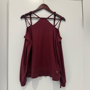 True Religion Maroon Strappy Blouse
